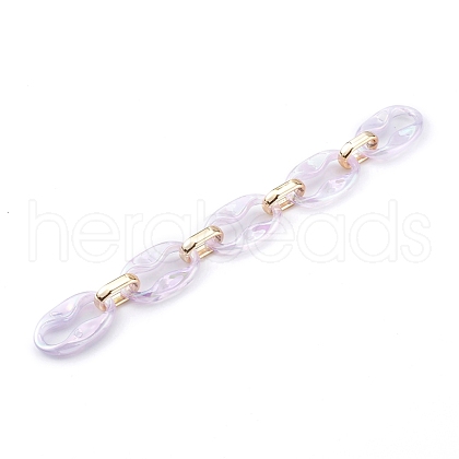 Transparent Acrylic & CCB Plastic Linking Cable Chains AJEW-JB00911-02-1