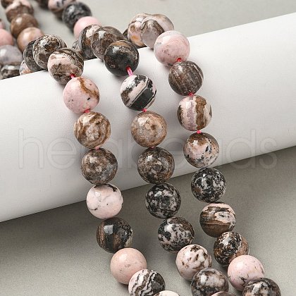 Natural Argentina Rhodonite Beads Strands G-G271-B02-10mm-1