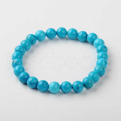 Natural Howlite Beads Bracelets BJEW-JB01273-1