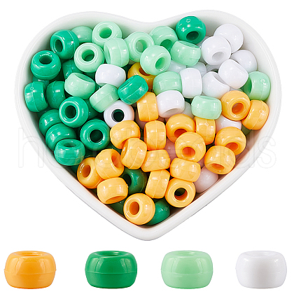 SOFPLATE 800Pcs 4 Colors Saint Patrick's Day Opaque Plastic Beads KY-SP0001-06-1
