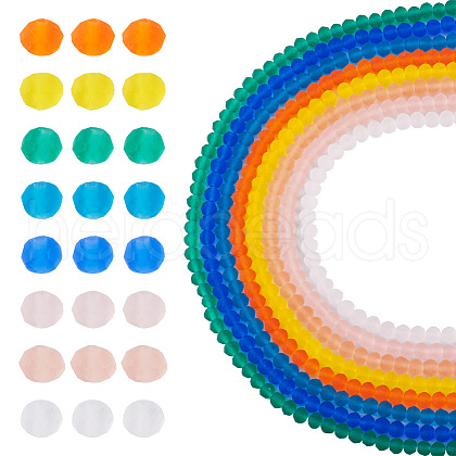 8 Strand 8 Colors Electroplate Glass Beads Strands EGLA-TA0001-49A-1