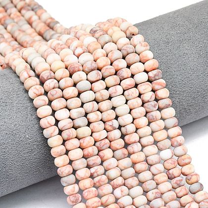 Natural Red Netstone Beads Strands G-P575-A15-6x4mm-1