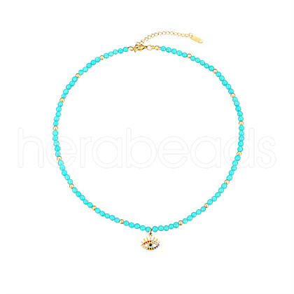 Natural Aquamarine Beaded Necklaces EK5559-2-1