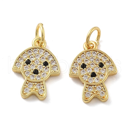 Brass Micro Pave Cubic Zirconia Pendants KK-C092-16G-1