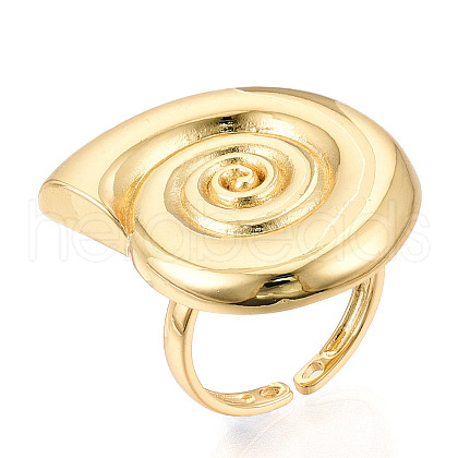 Brass Adjustable Open Cuff Rings for Women RJEW-N051-01B-G-1