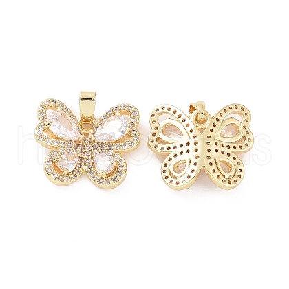 Brass Micro Pave Cubic Zirconia Pendants KK-E068-VC403-1