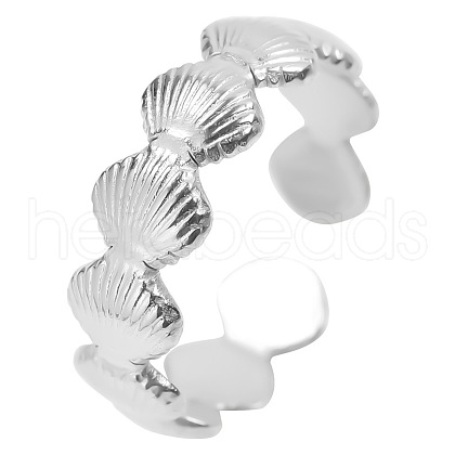 Vintage Stainless Steel Shell Open Cuff Rings for Men and Women DB2106-1-1