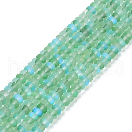 Frosted Transparent Glass Beads Strands FGLA-M002-01F-1