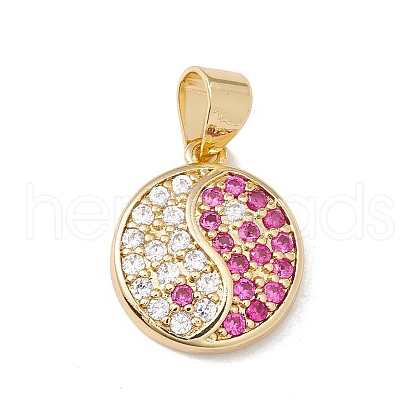 Brass Micro Pave Cubic Zirconia Charms Real 18K Gold Plated KK-G415-39G-02-1