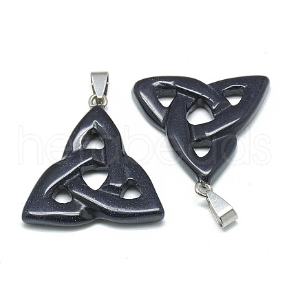 Synthetic Blue Goldstone Pendants G-T088-10-1