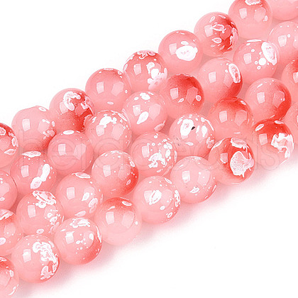 Baking Paint Glass Beads Strands DGLA-N015-10mm-03-1