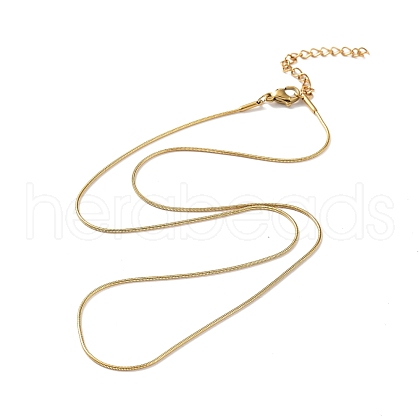 PVD Vacuum Plating 304 Stainless Steel Round Snake Chain Necklace with Lobster Claw Clasps STAS-P045-11G-A-1