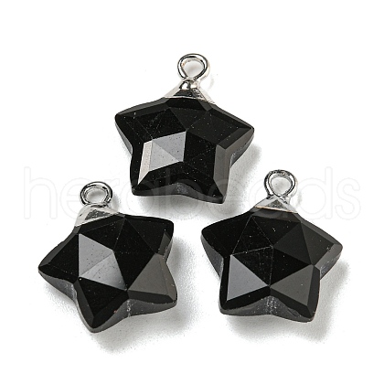 Natural Obsidian Pendants G-P540-01P-11-1