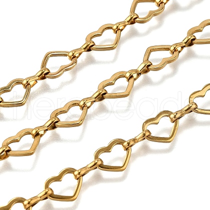 Ion Plating(IP) 304 Stainless Steel Heart Link Chains CHS-S012-18G-1