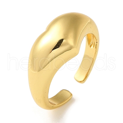 Rack Plating Brass Open Cuff Rings for Women RJEW-M162-29G-1
