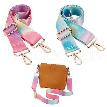 WADORN 2Pcs 2 Style Polyester & Nylon Adjustable Webbing Bag Straps FIND-WR0010-18-1
