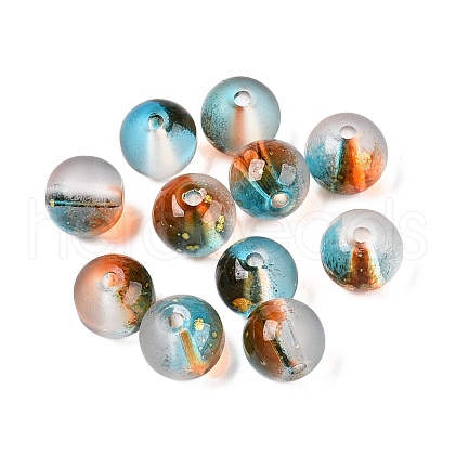Frosted Baking Painted Glass Beads X1-DGLA-N005-8mm-10-1