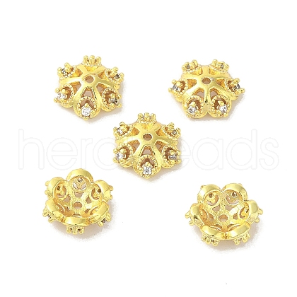 Rack Plating Brass Beads Caps KK-B088-05B-G-1