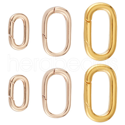   6Pcs 3 Style Brass Spring Gate Rings FIND-PH0008-41-1