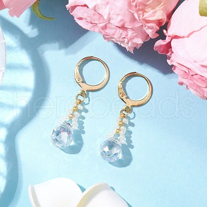 Glass Seed Beads Leverback Earrings EJEW-MZ00398-03-1