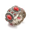 Bohemia Style Alloy Oval Stretch Bracelets for Women BJEW-H327-03AS-2