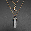 Natural Other Quartz Cone Pendant Double Layer Necklace UX9990-27-1