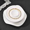 Brass Pave Clear Cubic Zirconia Rectangle & Flat Round Link Bracelets BJEW-YWC0002-02G-1