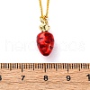 Brass FireBrick Enamel Pendant Necklaces for Women NJEW-K381-08C-G-5