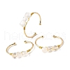 Natural Quartz Crystal Beads Cuff Bangles for Women BJEW-Q035-01G-08-2