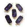 Natural Dyed Quartz Crystal Links Connector Charms G-K189-02LG-05-1