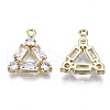 Brass Inlaid Clear Cubic Zirconia Pendants ZIRC-S069-015G-2