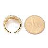 Brass Micro Pave Clear Cubic Zirconia Cuff Finger Rings for Women RJEW-U033-03PG-5
