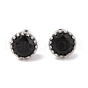 Rack Plating Brass Pave Single Cubic Zirconia Stud Earrings X-EJEW-I304-02P-03-1