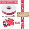 25 Yards Sport Ball Theme Printed Polyester Grosgrain Ribbon OCOR-WH20002-03B-01-2
