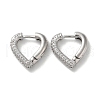 Brass Pave Clear Cubic Zirconia Hoop Earrings EJEW-M258-04P-1