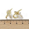 Brass Clear Cubic Zirconia Cross Stud Earrings EJEW-A134-02G-3