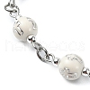 Acrylic Round with Cross Pattern Beaded Charm Bracelets for Women BJEW-JB11347-6