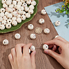   80Pcs 4 Styles Printed Wooden European Beads WOOD-PH0002-97-3