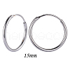 Anti-Tarnish Rhodium Plated 925 Sterling Silver Hoop Earrings Endless Unisex Small Hoop Earrings 15mm Gold Plating Huggie Hoop Earrings for Women Men JE1076A-02-2