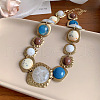 Medieval-Style Alloy Pave Colorful Resin Half Round Link Chain Choker Necklaces for Women FS-WG60C09-06-1