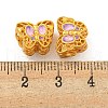 Rack Plating Butterfly Brass Enamel European Beads KK-Z054-02G-3