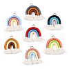 Handmade Macrame Cotton Thread Rainbow Ornament FIND-N005-03-1