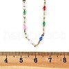 Colorful Enamel Oval & Dapped Link Chain Necklace NJEW-Q315-01G-2