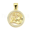 Brass Micro Pave Cubic Zirconia Pendants KK-K354-03G-08-1