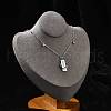 304 Stainless Steel Polymer Clay Rhinestone Rctangle Pendant Necklaces NJEW-U023-02P-3
