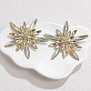 304 Stainless Steel Glass Stud Earrings for Women EJEW-M095-16G-1
