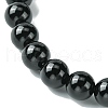 2Pcs 2 Style Dyed Natural Tiger Eye & Black Onyx Round Beaded Stretch Bracelets Set BJEW-TA00439-4