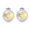 Brass Two Tone Stud Earrings for Women EJEW-U057-04G-A-4