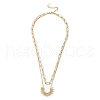 201 Stainless Steel Cable & Paperclip Chains Double Layer Necklaces NJEW-D055-06G-3