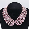 Alloy Plastic Imitation Pearl Round Beaded Choker Necklaces FS-WG3052F-03-1